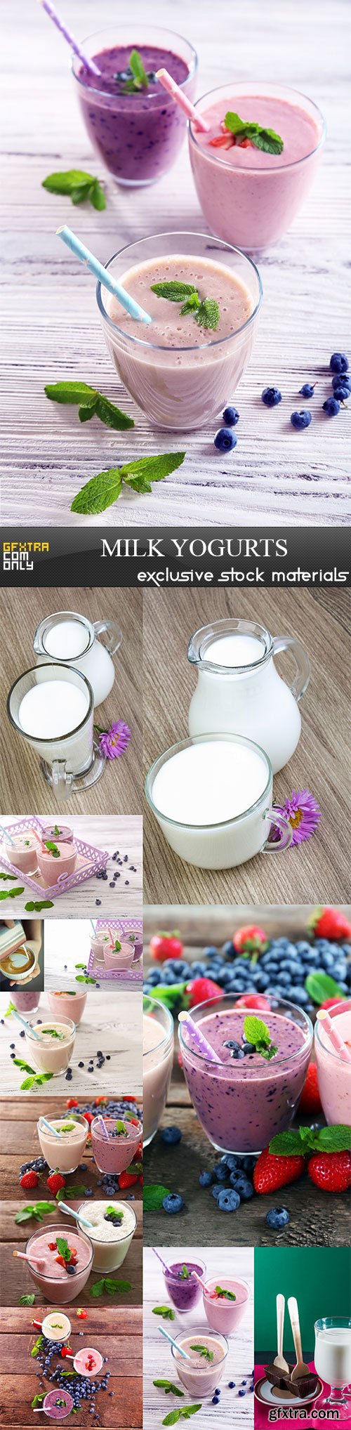 Milk yogurts, 12 x UHQ JPEG