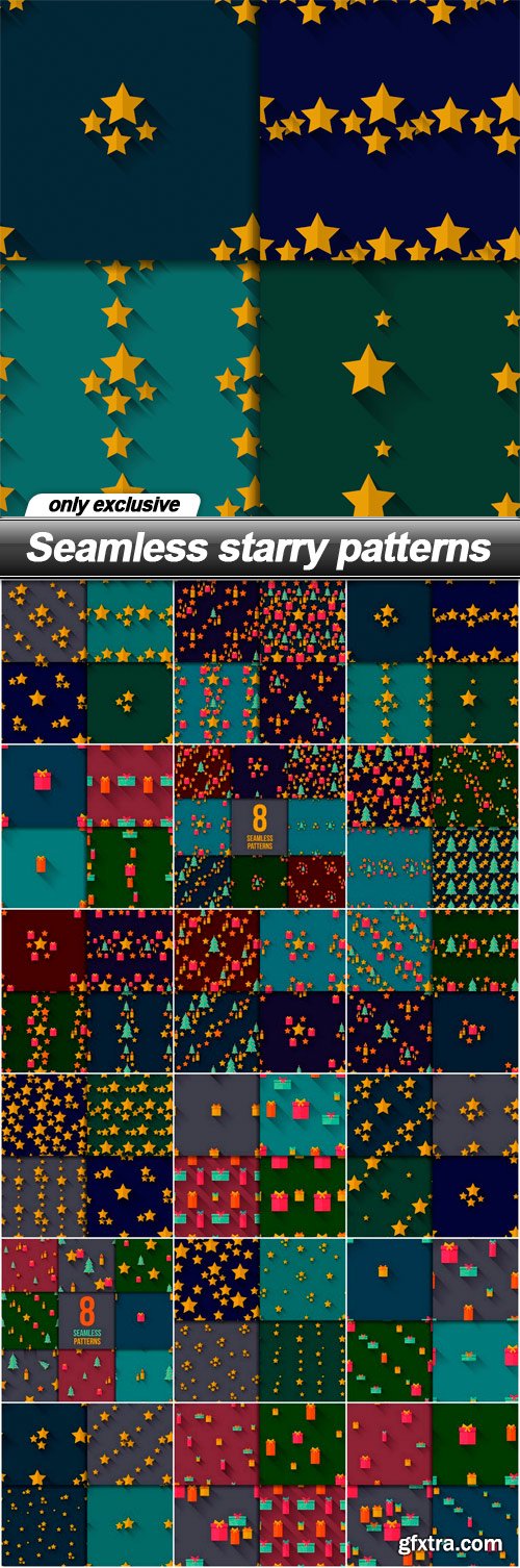 Seamless starry patterns - 18 EPS