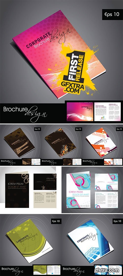 Stock: Professional business catalog template or corporate brochure design for document