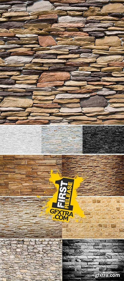 Stock Photo: White stone brick wall