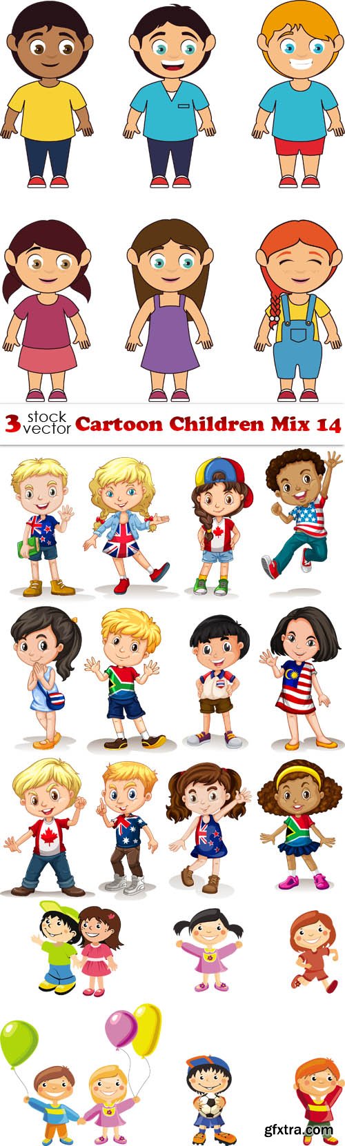 Vectors - Cartoon Children Mix 14