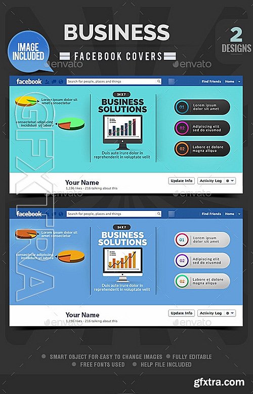 GraphicRiver - Business Facebook Covers - 2 Designs 11017384