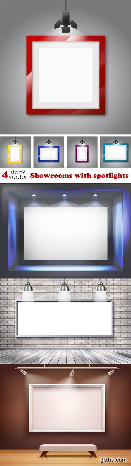 Vectors - Showrooms with spotlights