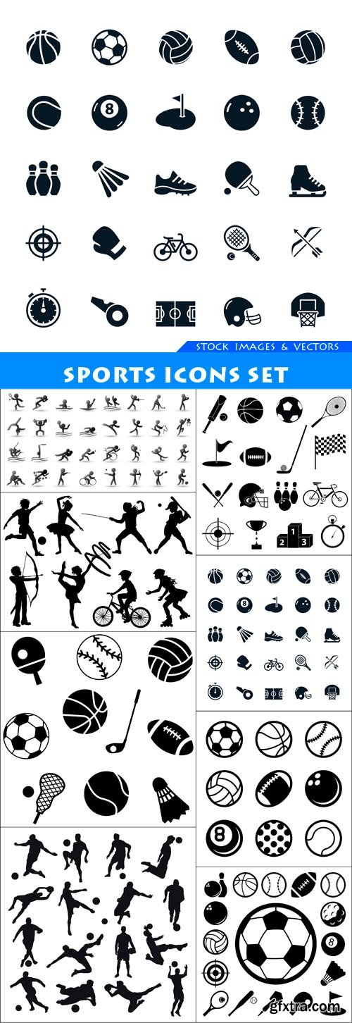 Sports Icons set 8X EPS