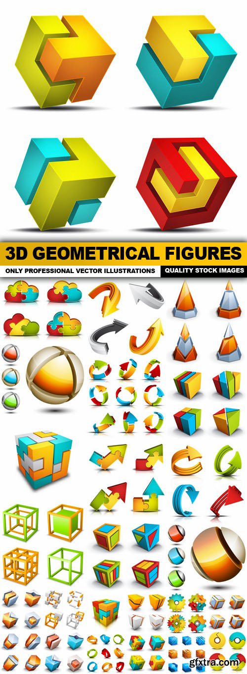 3D Geometrical Figures - 25 Vector