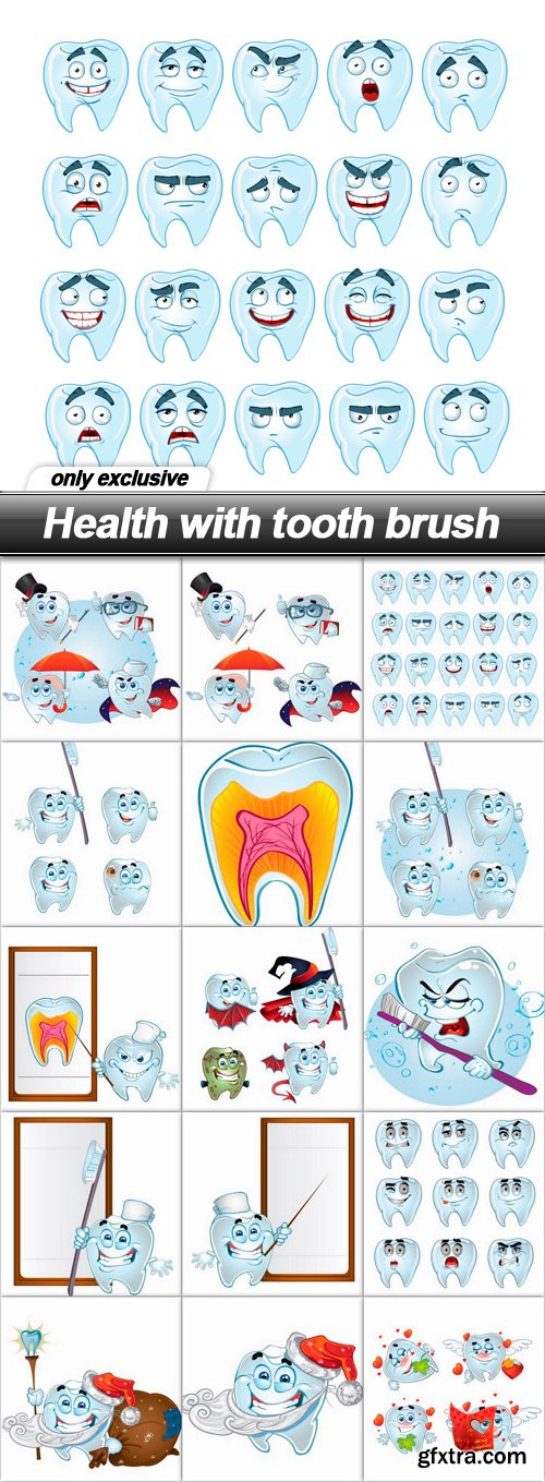 Health with tooth brush - 15 EPS