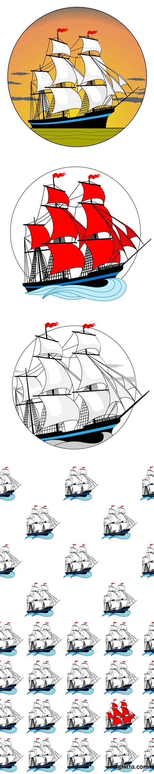 Sailing ship - Vectors A000008