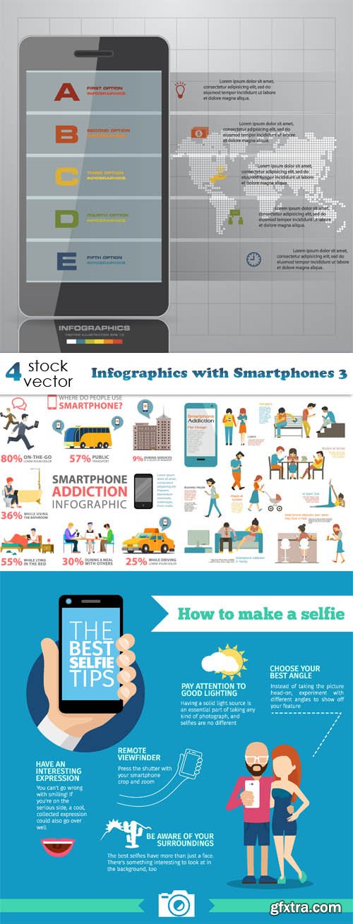 Vectors - Infographics with Smartphones 3