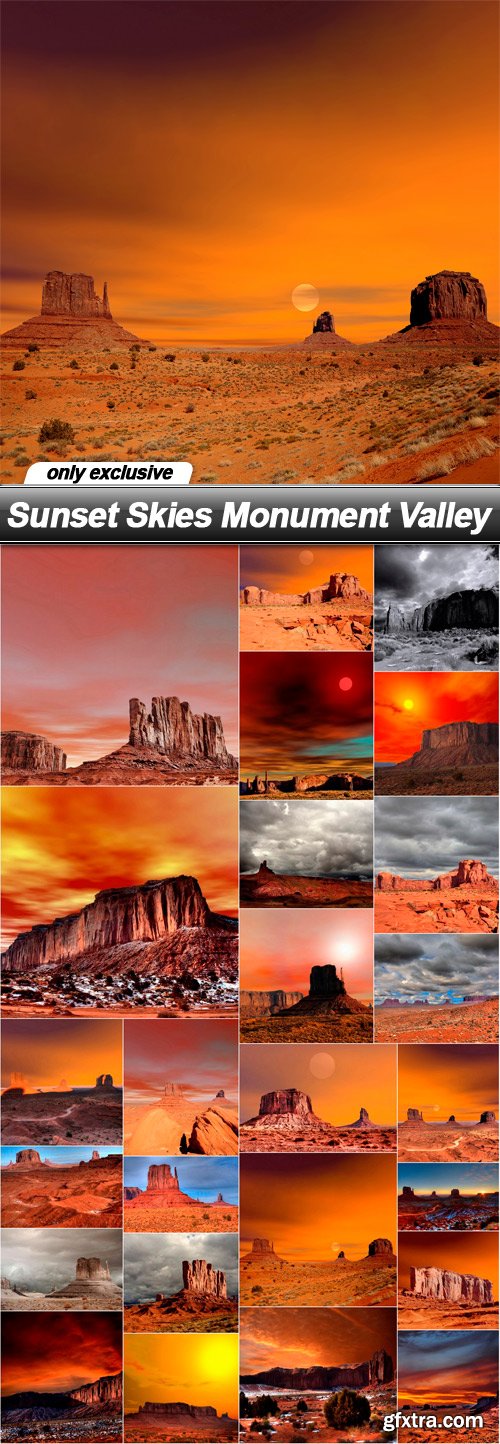 Sunset Skies Monument Valley - 25 UHQ JPEG