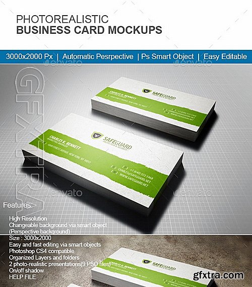 GraphicRiver - Photorealistic Business Card Mock-Up 11465057