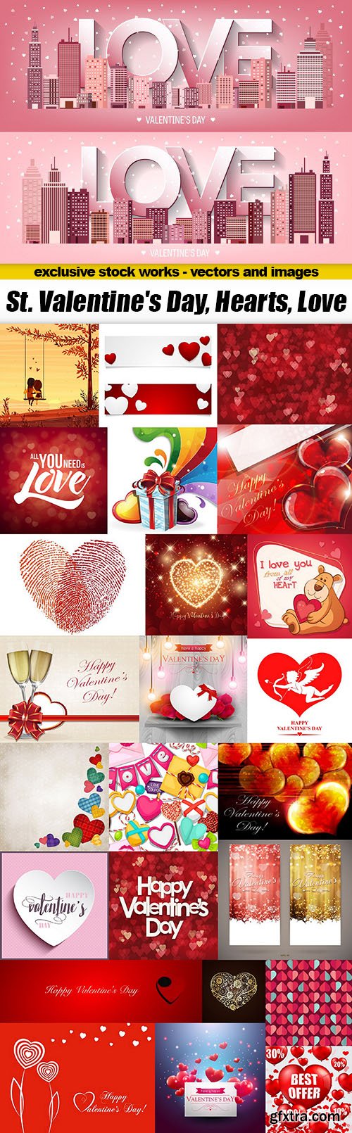 St. Valentine\'s Day, Hearts, Love 25xEPS
