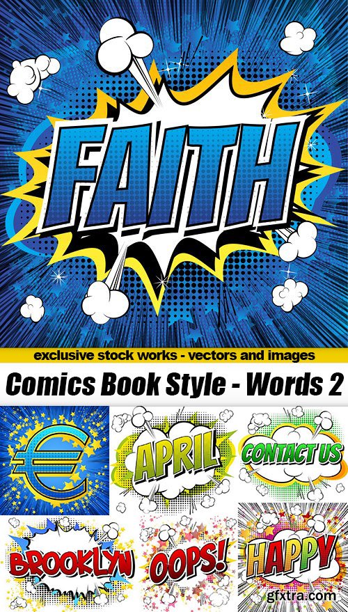 Comics Book Style - Words 2 - 25xEPS, AI