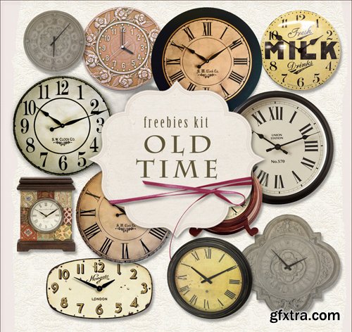 Scrap Kit - Retro & Vintage Clocks