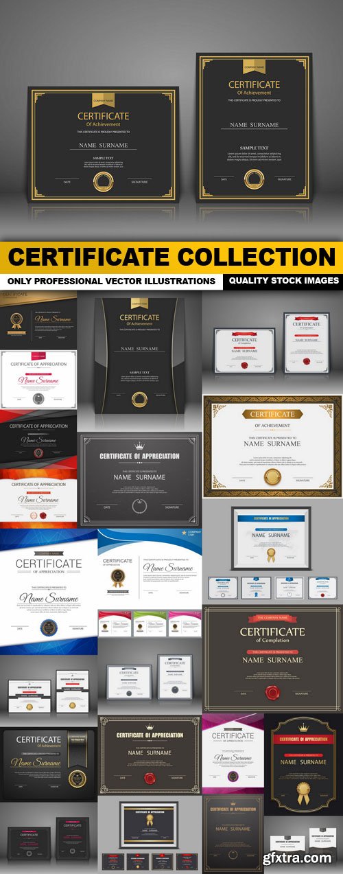 Certificate Collection - 25 Vector