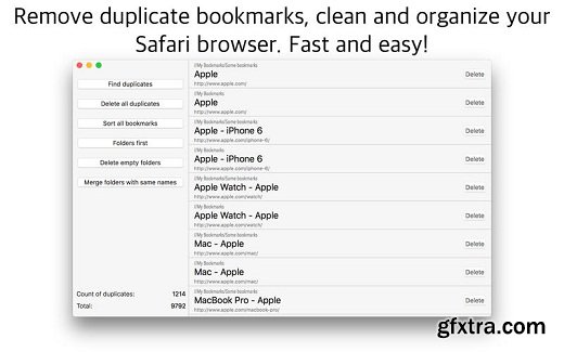 Bookmarks Duplicates Cleaner 1.3 (Mac OS X)