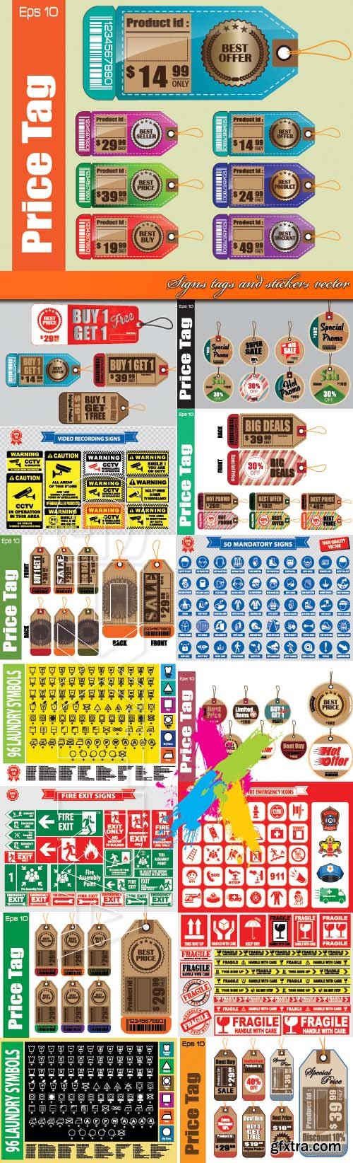 Signs tags and stickers vector