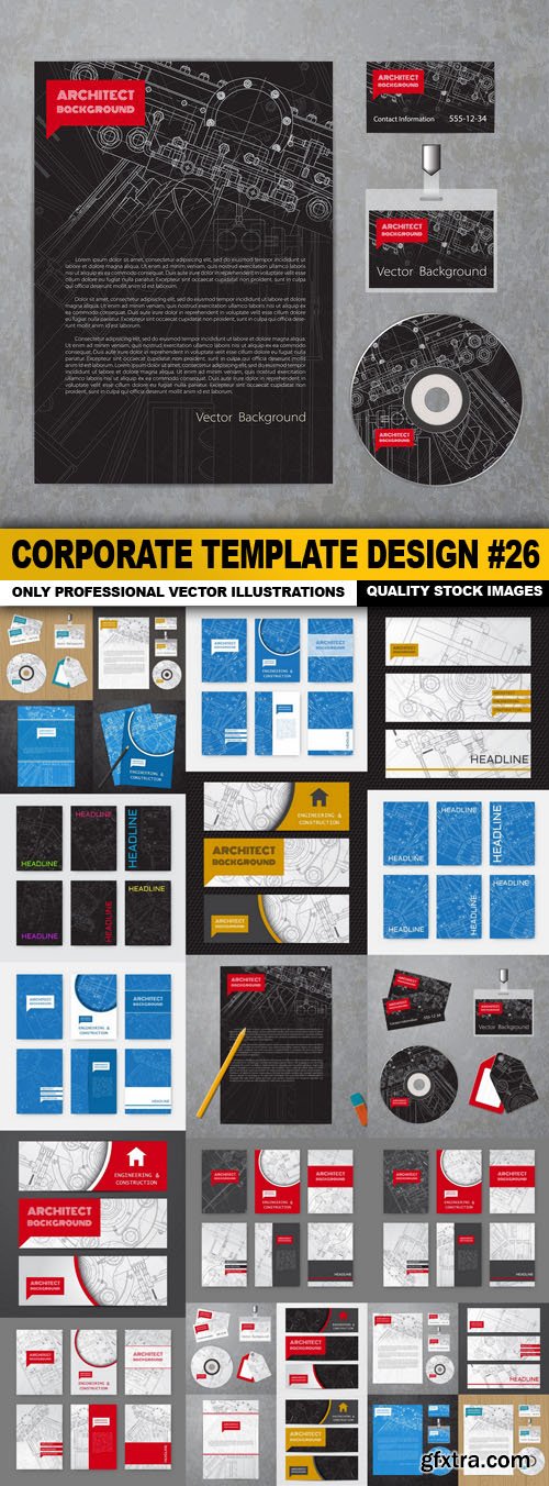 Corporate Template Design #26 - 25 Vector