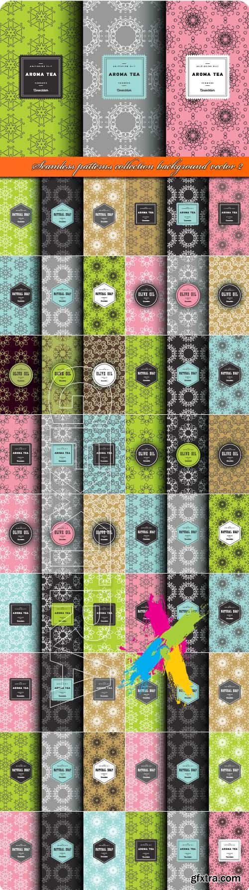 Seamless patterns collection background vector 2