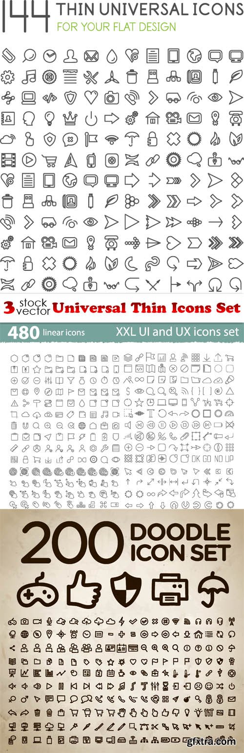 Vectors - Universal Thin Icons Set