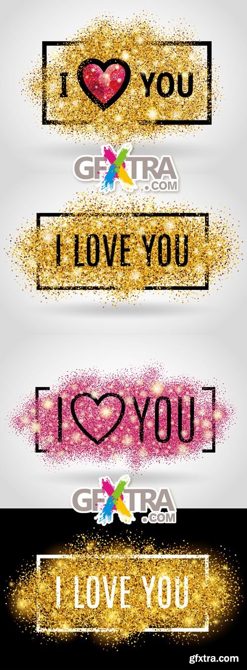 I love You Banners Vector