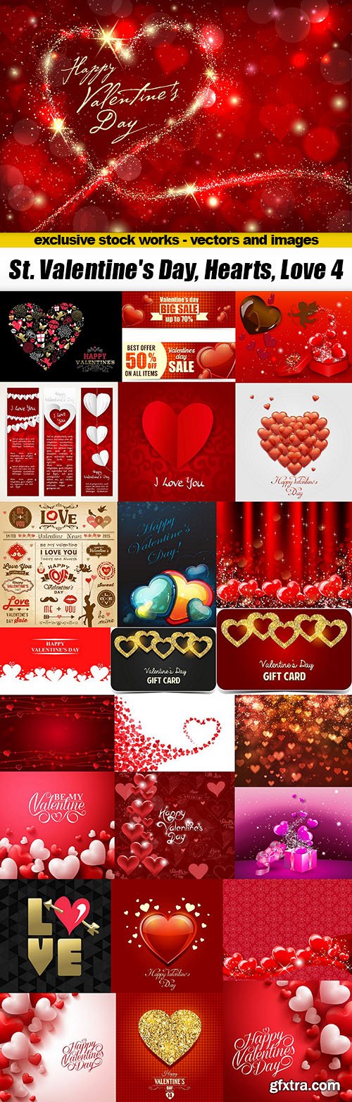 St. Valentine\'s Day, Hearts, Love 4 - 25xEPS