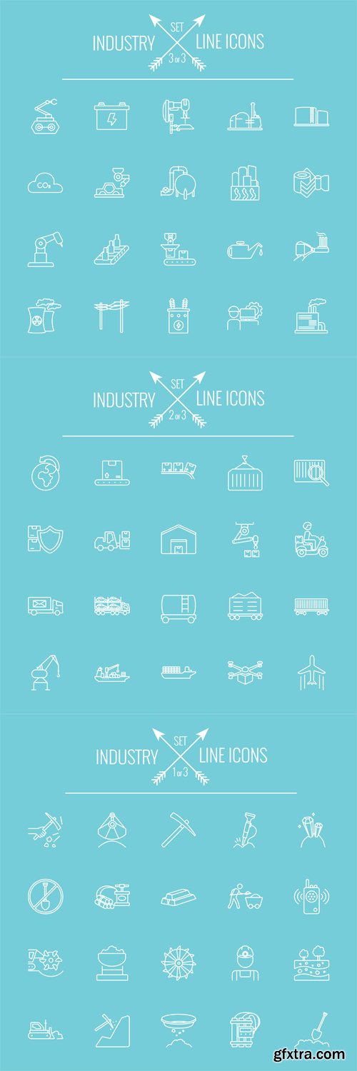 Industry icon set - Vectors A000002