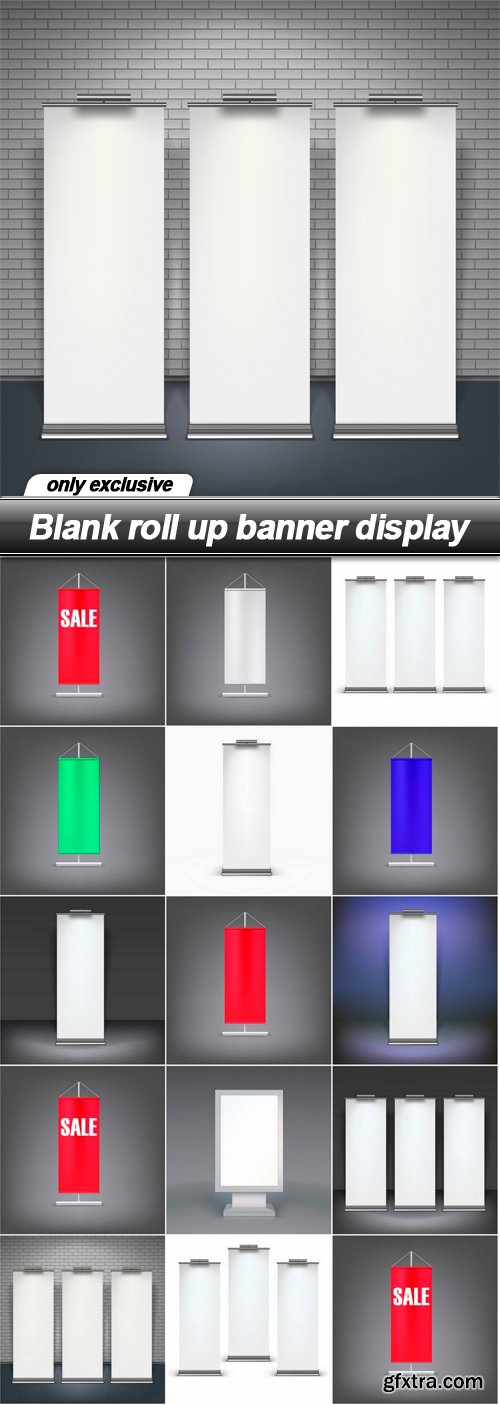 Blank roll up banner display - 14 EPS