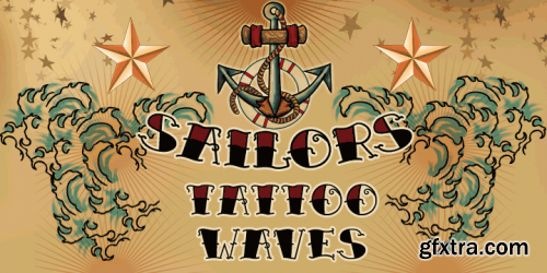 Sailors Tattoo Waves Font Family