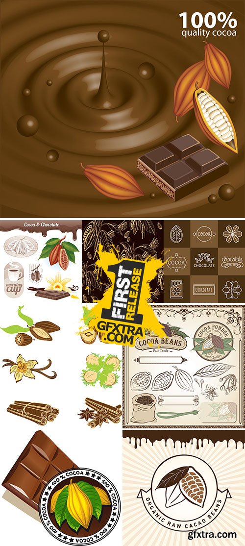Stock Cacao beans vector