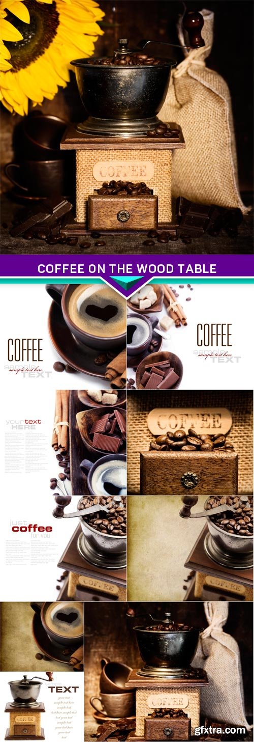 Coffee on the wood table 10x JPEG