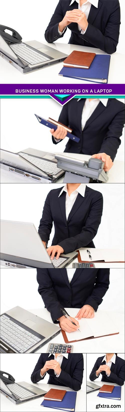 Business woman working on a laptop 5x JPEG