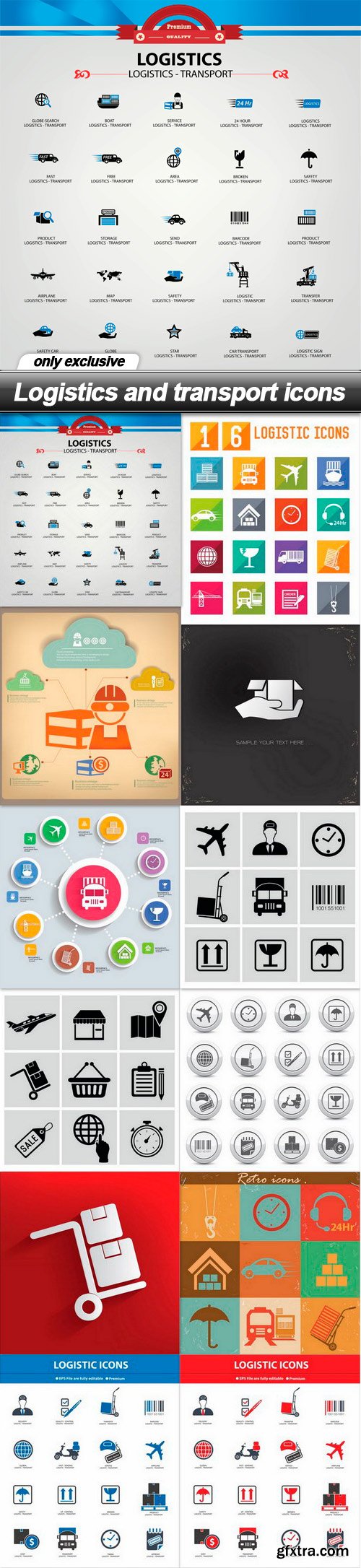 Logistics and Transport Icons 12xEPS