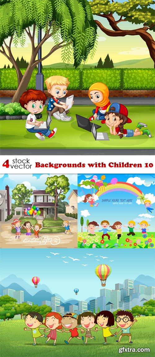 Vectors - Backgrounds with Children 10