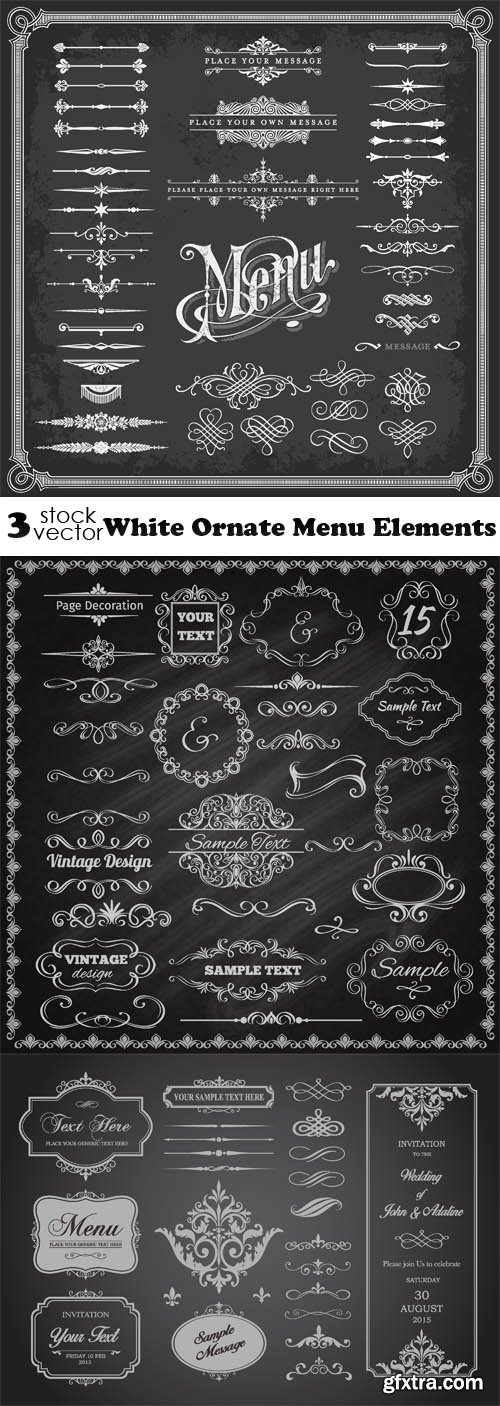 Vectors - White Ornate Menu Elements