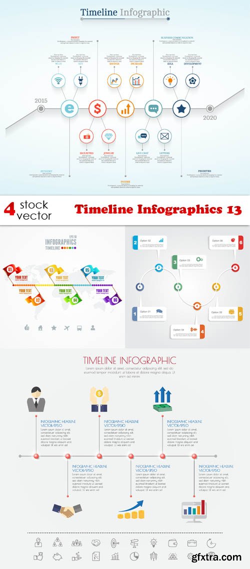 Vectors - Timeline Infographics 13