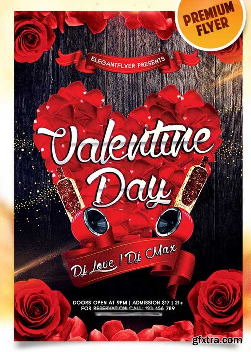 ElegantFlyer - Valentines Day Flyer PSD Template + Facebook Cover