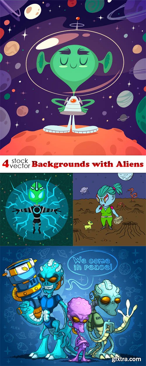 Vectors - Backgrounds with Aliens