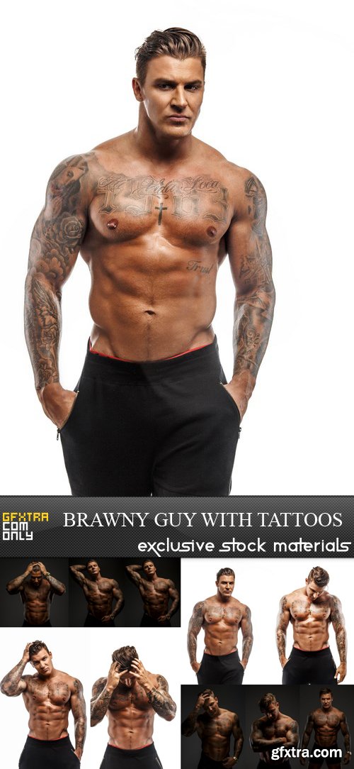Brawny Guy with Tattoos - 10 UHQ JPEG