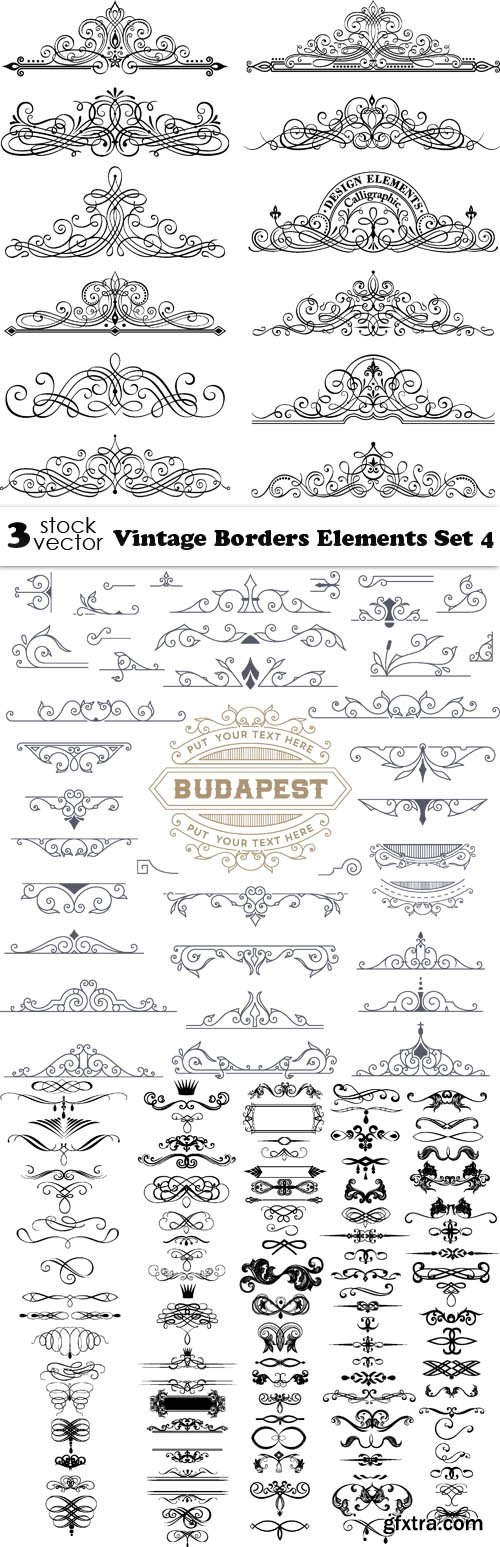 Vectors - Vintage Borders Elements Set 4