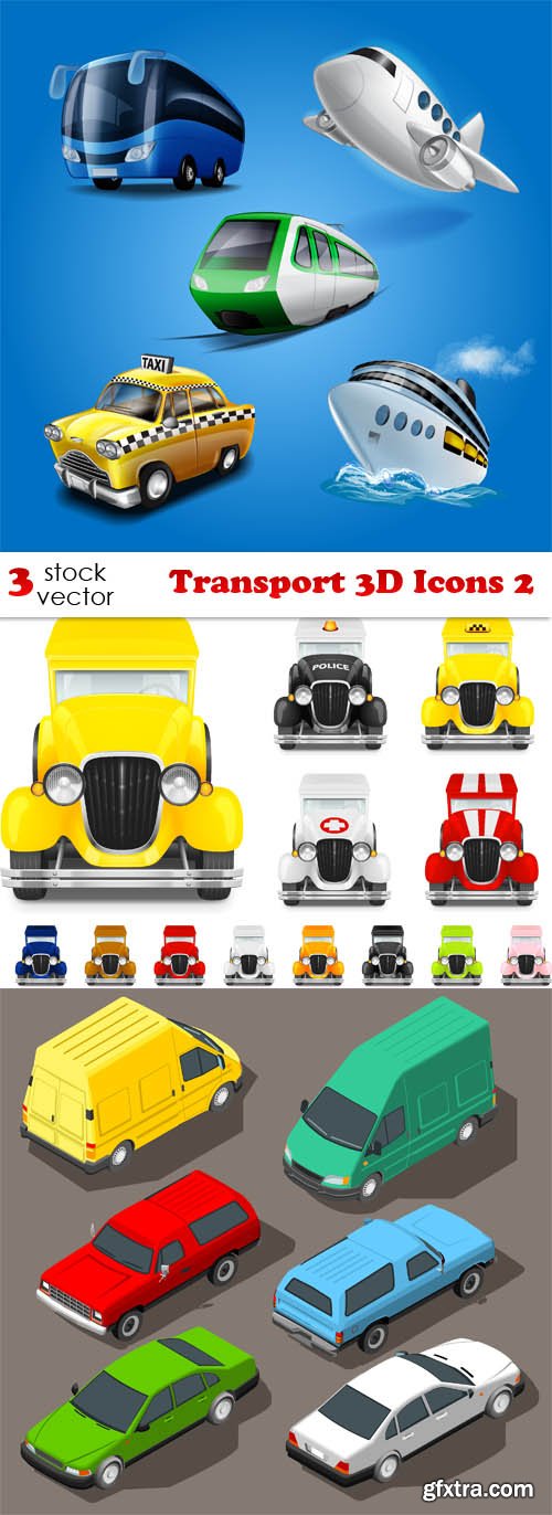 Vectors - Transport 3D Icons 2