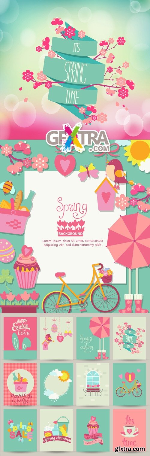 Spring Banners & Cards Vector