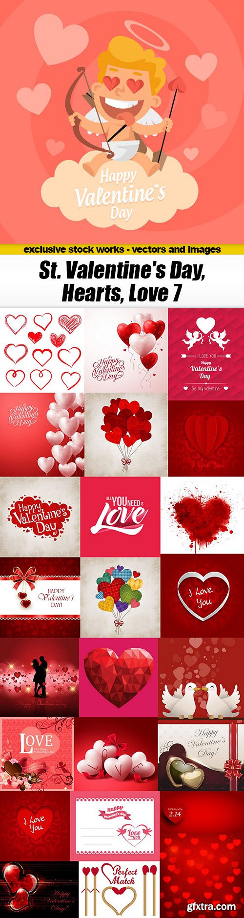 St. Valentine\'s Day, Hearts, Love #7, 25xEPS