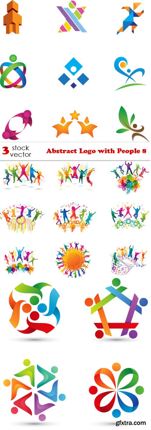 Vectors - Abstract Logo with People 8