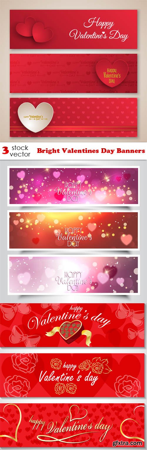 Vectors - Bright Valentines Day Banners