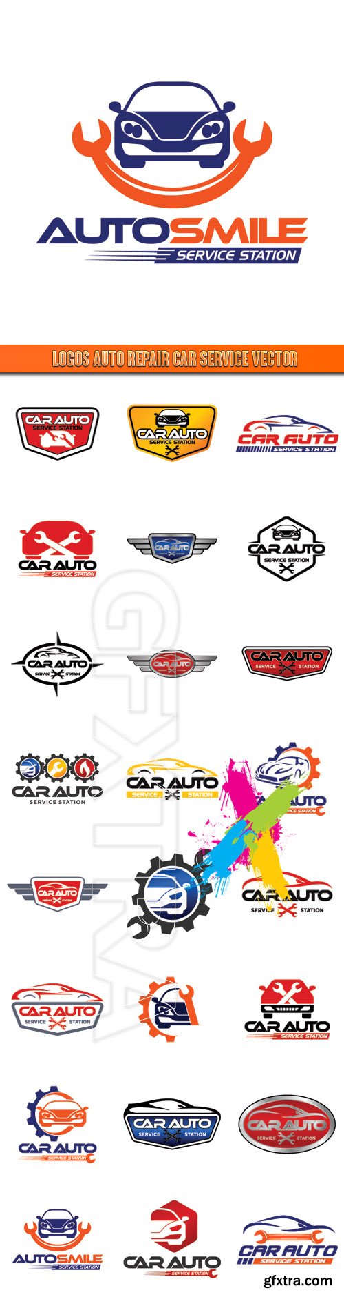 Logos auto repair car service vector
