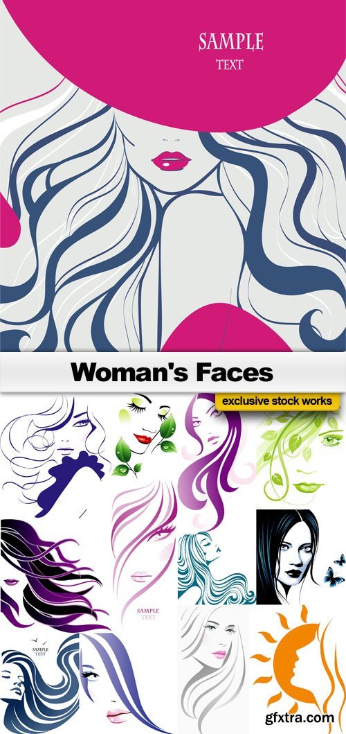 Womans Faces - 25x EPS