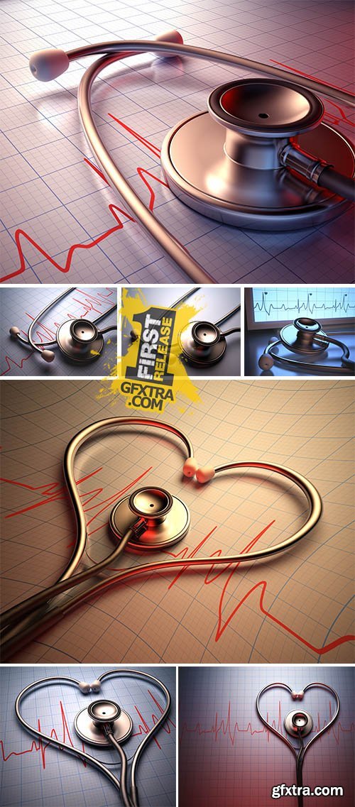 Stock Photo: Stethoscope heart shape