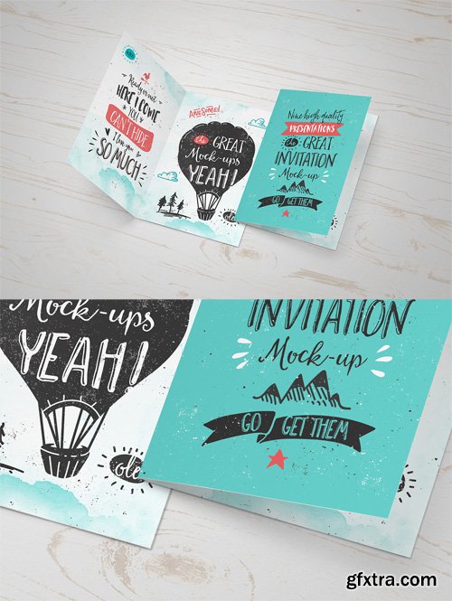 Invitation Greeting Card Mock-up Template