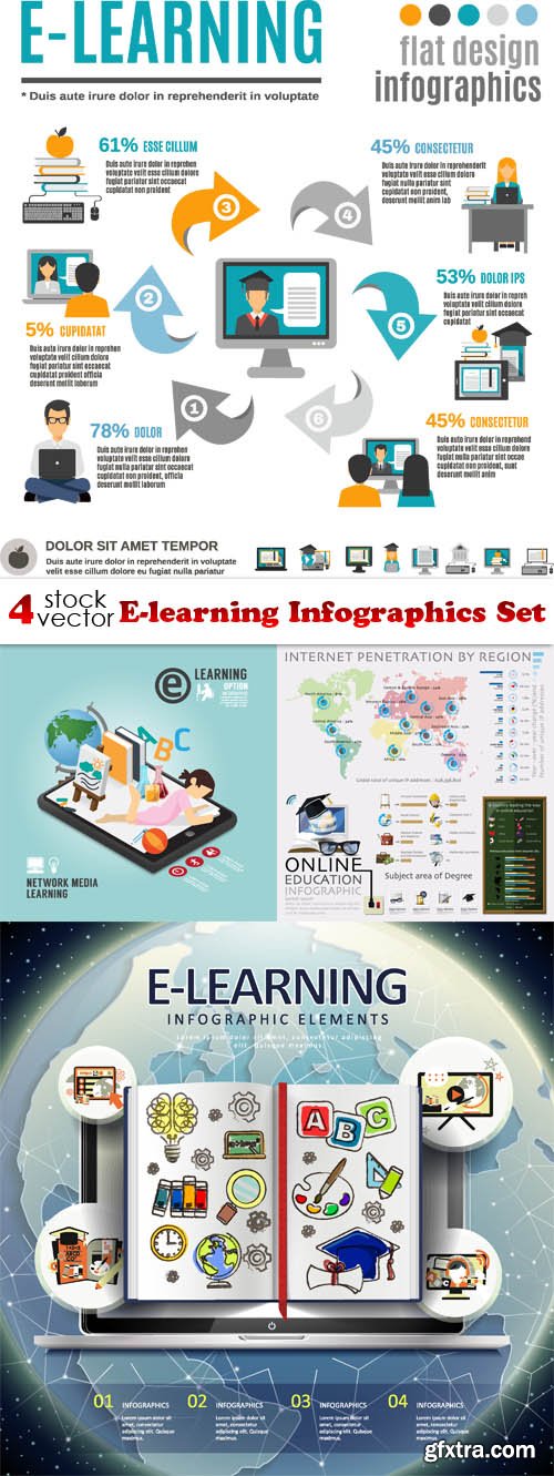 Vectors - E-learning Infographics Set