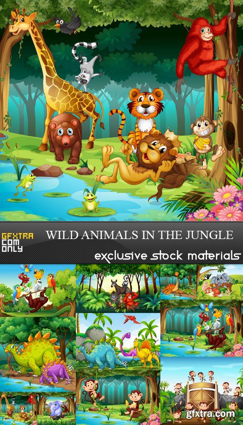 Wild Animals in the Jungle - 11 EPS